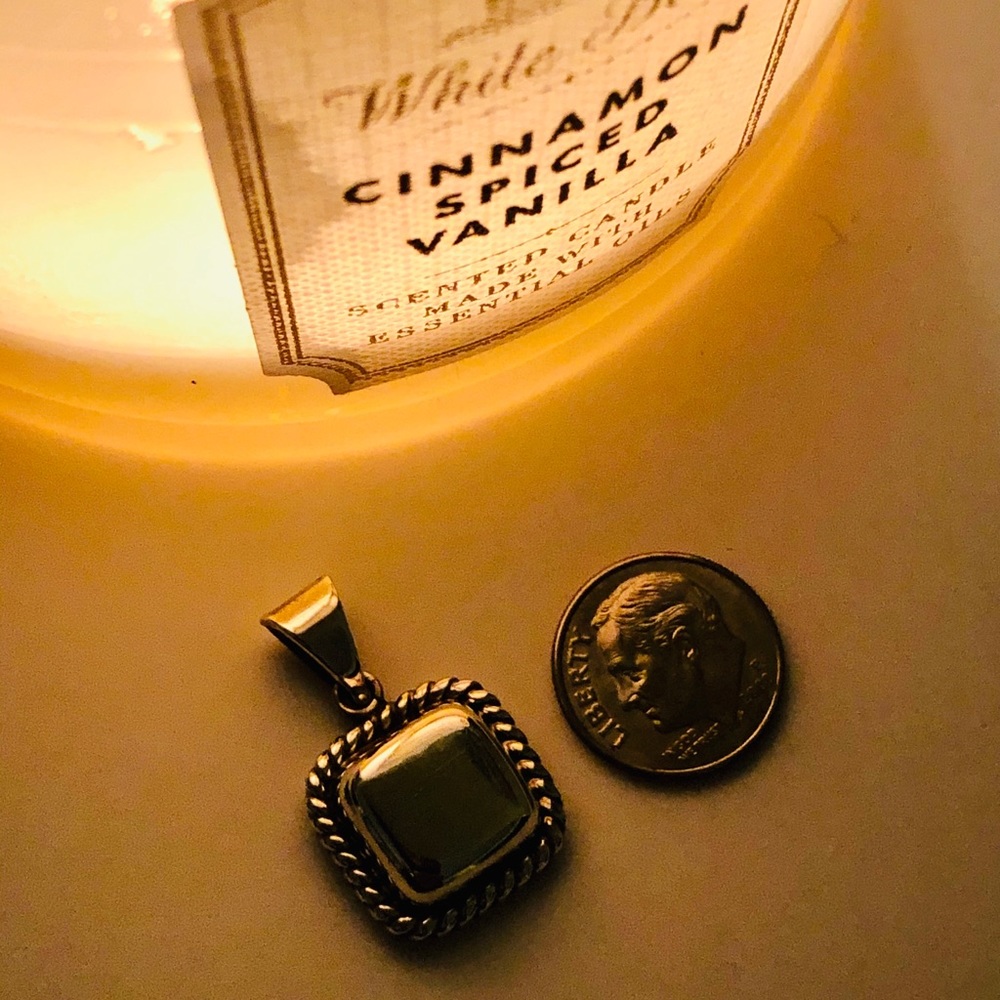 🤍925 square button pendant🤍